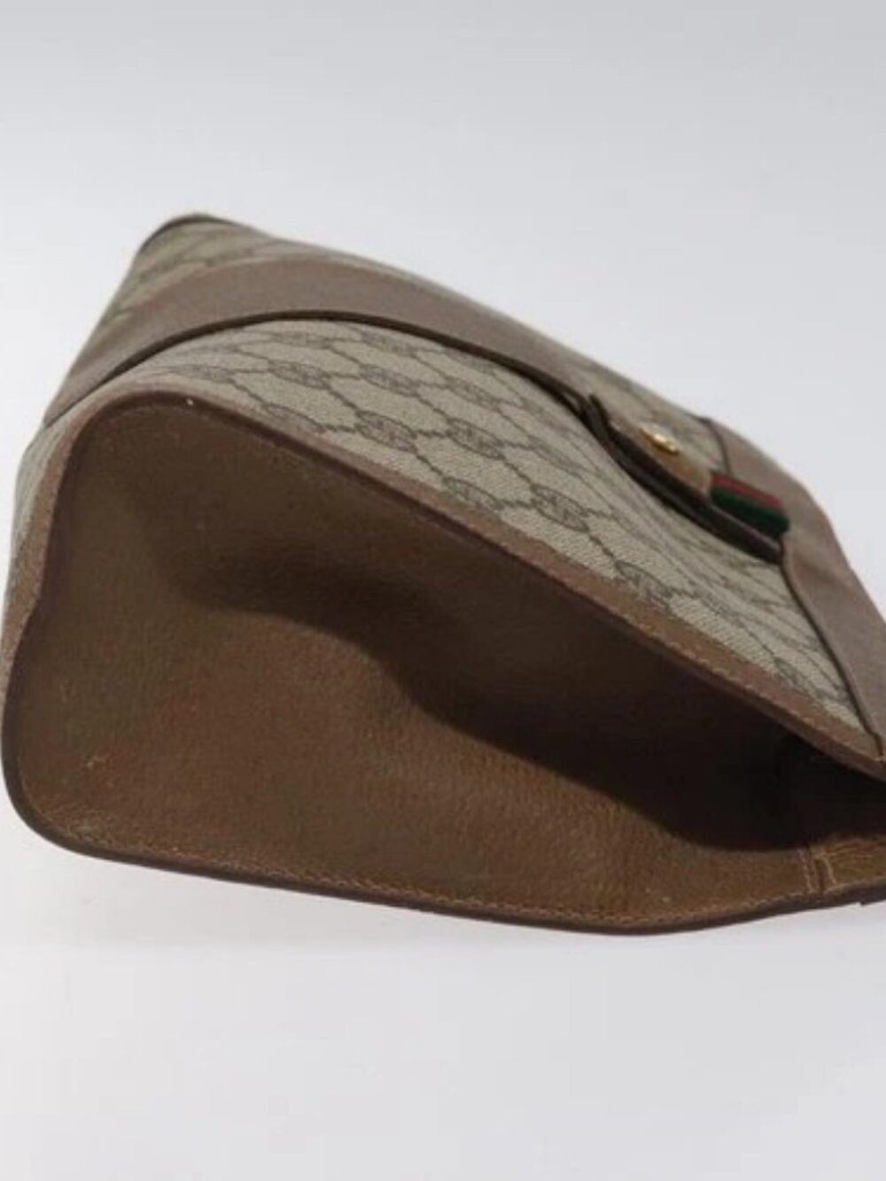 GUCCI GG Supreme Web Sherry Line Clutch Bag PVC Beige 89 01 033 Auth th5825 - Picture 3 of 15